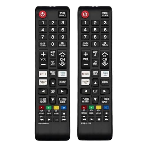 Image of 2 Pack S amsung Universal TV Remote Control – Samsung TV Remote Replacement with Netflix, Prime Video, Rakuten Buttons for All Samsung LED QLED UHD 4K 8K Smart TVs