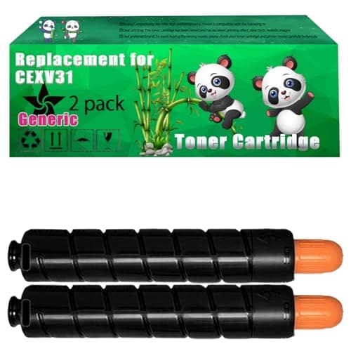 Image of Replacement CEXV31 Toner Cartridge Compatible for Canon iRC7055 iRC7055i iRC7065 iRC7065i iRC7260i iRC7270i iRC7280i Printers, Up to 80000 Pages, Vivid Colors, Contains Chip (2 Pack Black)