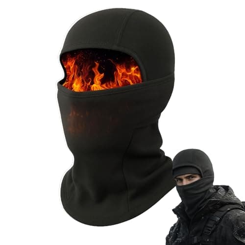 Image of Winter Fleece Balaclava Hood & Thermal Face Mask – Windproof Breathable Mesh Snood Scarf Neck Warmer – Face & Neck Cover Cap for Cycling Motorcycle Biking Skiing Hiking Running Outdoor Sports (Black)