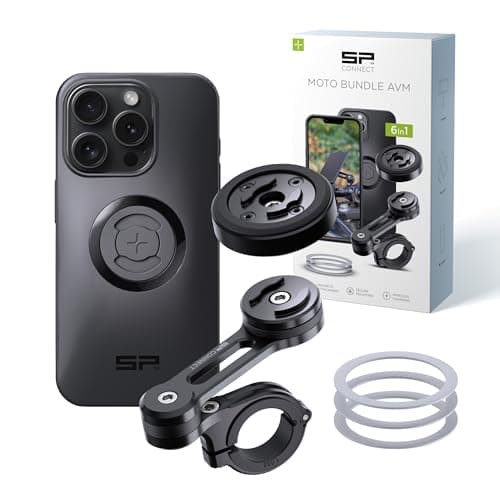 Image of SP Connect Moto Bundle with Anti Vibration Module | SPC+ | Compatible with iPhone 15 Pro Mobile Phone Holder for Motorcycle Bike Moped Scooter | Gadget Holder for Sat Nav