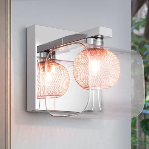 Image of HARPER LIVING Modern Wall Lights, G9 Wall Light Inner Mesh in Copper, Wall Sconce Lamp for Living Room, Bedroom, Kitchen, Hallway