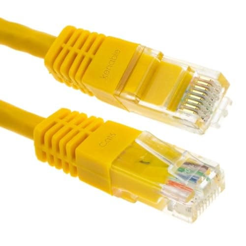 Image of kenable Ethernet Network Cable Cat6 Gigabit RJ45 Full Copper Internet Patch Lead Yellow 0.5m