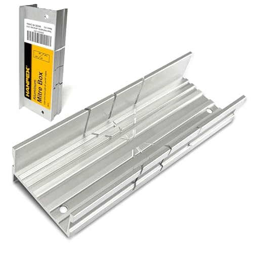 Image of Hanpex Metal Small Aluminum Miter Box 5.3 Inch Small Tiny Mitre Box for Manual Saw for Hand Saw 3 Cutting Angles - Ideal for Cutting Wood and Soft Metal