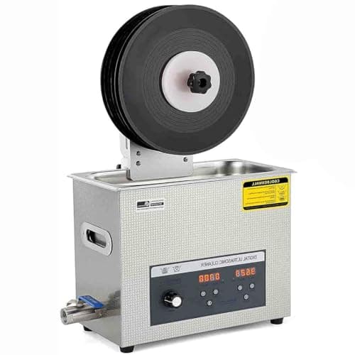 Image of Ultrasonic Vinyl Record Cleaner, 6L Cleaner Machine with Digital Controls, Heating & Auto-Rotating for LPs, Jewelry, Glasses, Watches & Tools