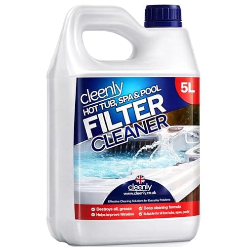 Image of Cleenly Powerful Hot Tub Filter Cleaner Solution - for Hot Tub, Pool and Spa - Destroys, Oil, Grease, Minerals (5 Litres)