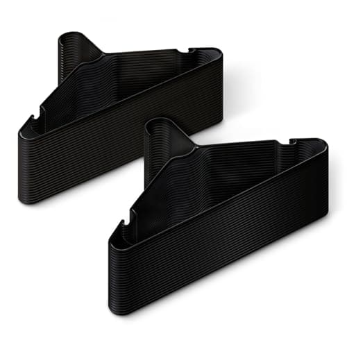 Image of Amazon Basics Plastic Clothes Hangers, Adult Size, Black, Pack of 50
