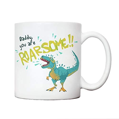 Image of Manta Makes Daddy You are roarsome Mug | Dinosaur Gift | Fathers Day Cup Presents from Daughter | Gifts for dads Birthday | Christmas dad Father or Sibling Present