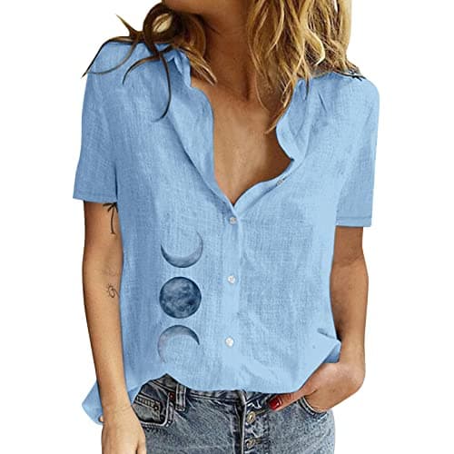 Image of NQyIOS Women Shirts Blouse Trendy 2024, Women’s Blouses Casual Cap Sleeves Front Pleated Round Neck Keyhole Back Chiffon Dressy Top Yoga Tops for Women UK Tshirt
