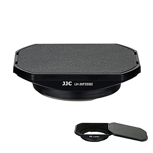 Image of JJC Metal Square Lens Hood with Hood Cap for FUJI Fujinon XC 35mm F2 XF35mm XF23mm F2 R WR Lens, Lens Sun Shade Replaces Original Fuji LH-XF35-2, Black