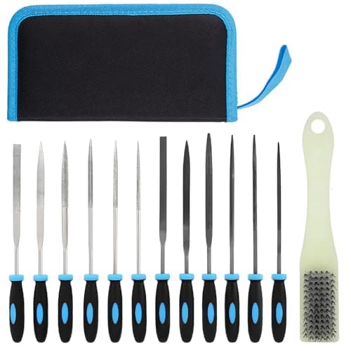 Image of Xynovate Needle Files Set 13PCS, Metal File Set with 6 Steel File, 6 Diamond File Set, Cleaning Brush and Zipper Bag for Wood and Metal Work, DIY Project