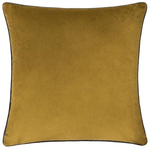 Image of furn. Meridian Cushion Cover – Luxury Contrast Piped Velvet Decorative Case (Moss/Charcoal - 45x45cm)