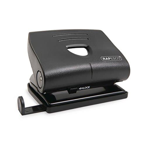 Image of Rapesco PF8700B1 820-P 2-Hole Punch with Antibacterial Protection, 22 Sheet Capacity, Black