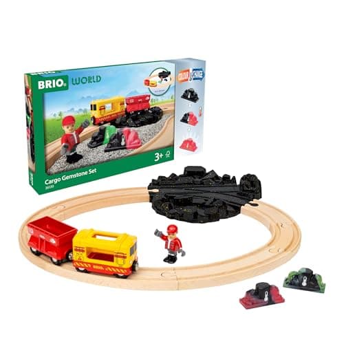 Image of BRIO World Cargo Gemstone Starter Set Travel Toy Train Set for Kids Age 3 Years Up - Wooden Toddler Toys & Games