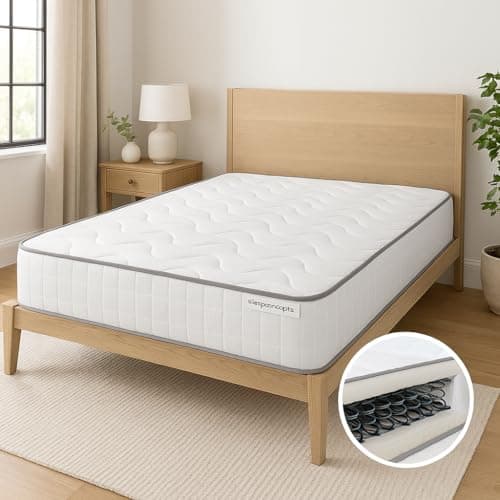 Image of Sleep Concepts White Border Reflex Foam Mattress 7" Hybrid Spring, 91 cm Single, 137 cm Double, 152 cm King, 183 cm Super King. (Double)