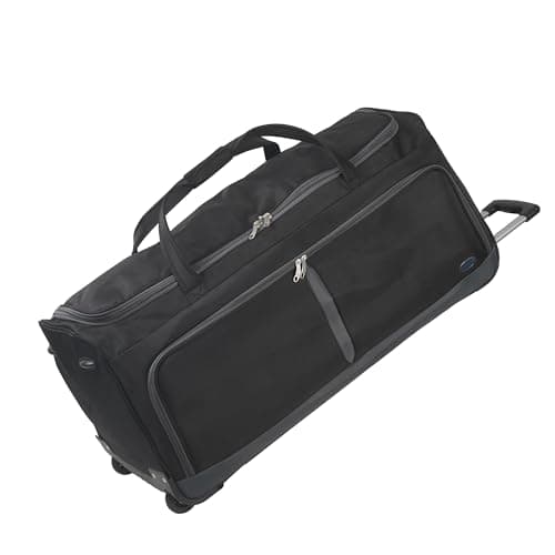 Image of Aerostar 28" Medium Lightweight Duffle 2 Wheel Travel Bag Holdall Suitcase Check-in Luggage All Terrain (101L, Grey on Black)