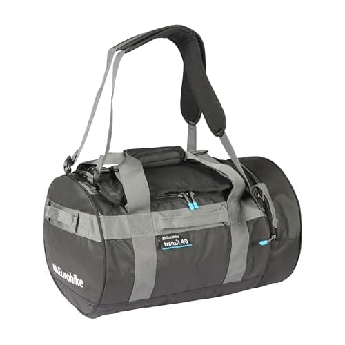 Image of Eurohike Transit Cargo Bag with Multiple Carrying Options, Bag for Men & Women, Duffel, Holdall, Rucksack, Travel Luggage, Ideal for Camping, Holidays, Weekend Breaks & Sports (Black/Grey, 40 Litre)