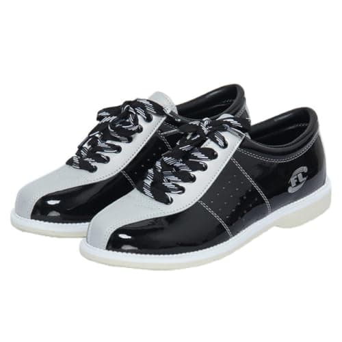 Image of VEACAM Bowling Shoes for Mens Women, Bowls Fitness Trainers Fashion Comfortable Sneakers for Left or Right-Handed Beginner,Black,8.5 UK