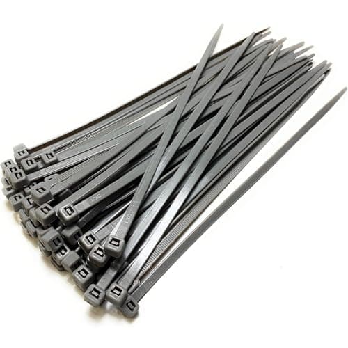 Image of Nylon Plastic Cable Ties Long and Wide Extra Large Zip Ties wrap 50 pieces (Silver, 4.8mm x 300mm)
