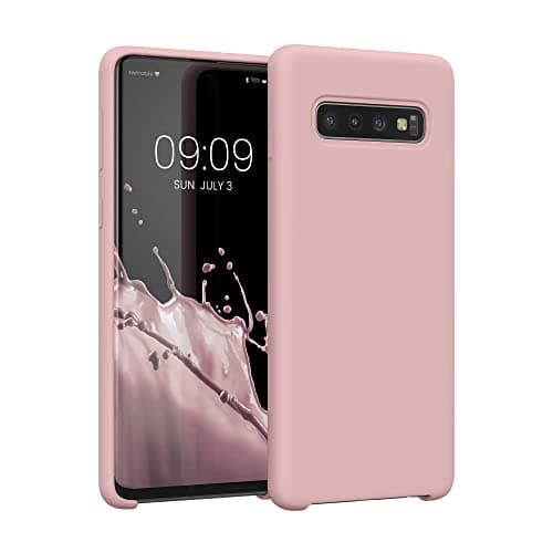 Image of kwmobile Case for Samsung Galaxy S10 Case - Soft Cover - Shockproof Silicone - Wireless Charging Vintage Pink