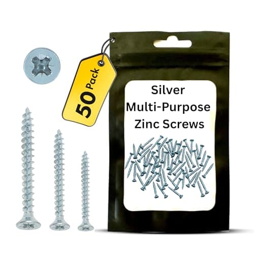 Image of Zinc Plated Pozi Countersunk Wood Screws – 4 x 20mm – Multi-Purpose Self Tapping Screws for Hardwood, Softwood, MDF, Chipboard, Plastic & Thin Sheet Metal – 50 Pack