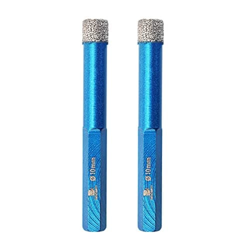 Image of BRSCHNITT 2pcs 10mm Diamond Hole Saw Core Drill Bit Set for Porcelain Tile, Ceramic, Stone, Granite, Marble - Dry Drilling Hex Shank Kit