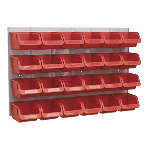 Image of Sealey Tps130 Bin And Panel Combination 24 Bins - Red