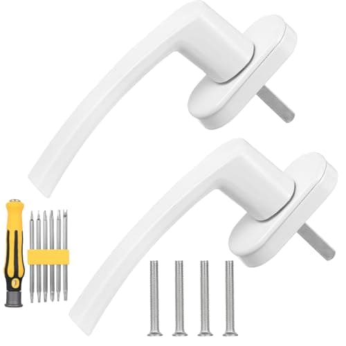 Image of Zhujiehigh 2 Pcs uPVC Window Handle Replacement Window Handles for uPVC Windows White, for Double Glazing Windows PVC Windows