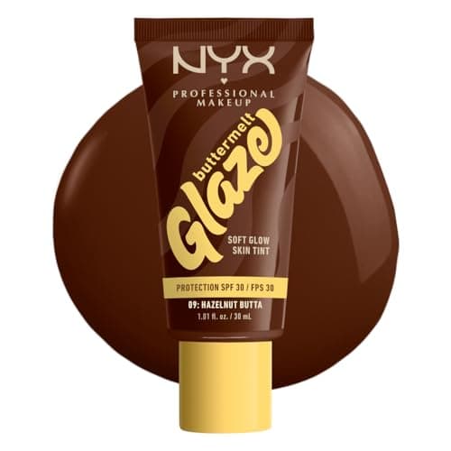 Image of NYX Professional Makeup Skin Tint, Buttermelt Glaze Soft Glow Skin Tint for Face, with Niacinamide, Shea Butter and Mango Butter, with Up To 12 Hour Wear and SPF 30, Shade: Hazelnut Butta