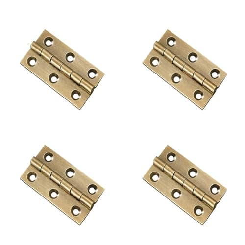 Image of 4Pcs Antique Brass Door Hinges,2inch Heavy Duty Folding Hinges for Gate,Window,Drawer