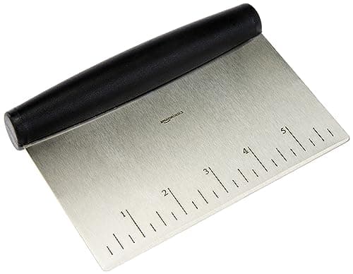 Image of Amazon Basics Multi-Purpose Stainless Steel Kitchen Slicer/Scraper, 15 cm, Black, Silver