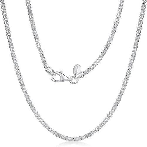 Image of 925 Sterling Silver Sparkling Clavicle Chain Choker Necklace For Women Jewelry Wedding Party Birthday Gift