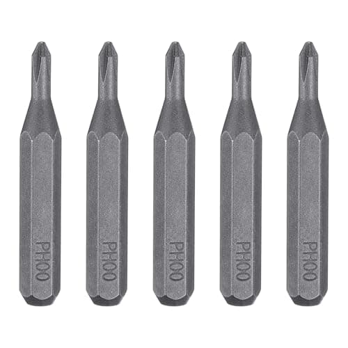 Image of sourcing map 5pcs PH00 Phillips Screwdriver Bit 5/32" Hex Shank 28mm Length S2 Steel Magnetic Cross Head Hex Screw Driver Bits for Electric Manual Screwdrivers Precision Repair