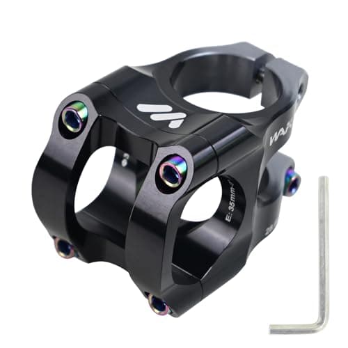 Image of ROADNADO Bike Stem 31.8mm Handlebars 35mm Short MTB Stem Aluminum Alloy CNC Lightweight Bicycle Stem for MTB, BMX, Mountain Bike, Road Bike (Black Silver)