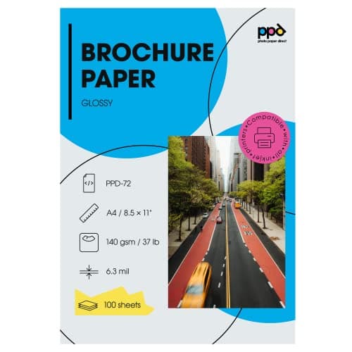 Image of PPD 100 Sheets A4 Inkjet Brochure Flyer Paper 140gsm Double Sided Glossy Photo Quality PPD-72-100