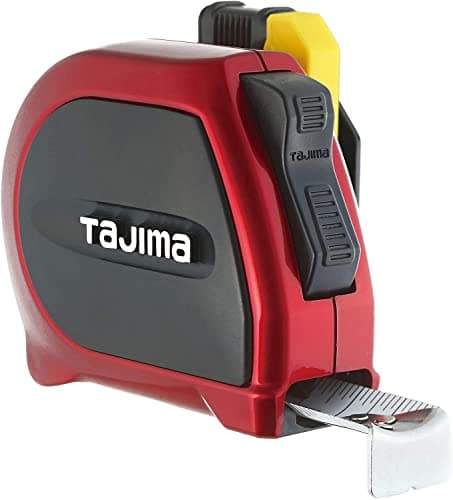 Image of TAJIMA Tape Measure - SAE & Metric Scale 16ft/5m x 1 inch Sigma Stop Measuring Tape with Acrylic Coated Auto Locking Blade & Safety Belt Holder - SSSF-16/5MBW