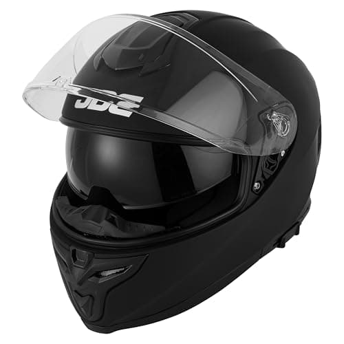 Image of JDC Motorcycle Helmet Full Face - Retractable Double Visor ECE 22.06 - SABRE - Matt Black - XL