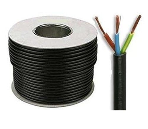 Image of Black 3183Y 3 Core 1.0mm 10 Amp PVC Flexible Cable Cut To Length Flex (25 Meters)