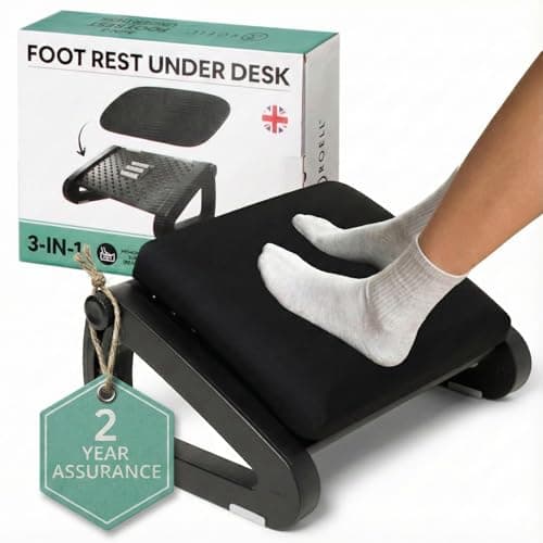Image of Memory Foam Foot Rest Under Desk – Adjustable 3-in-1 Footrest with Detachable Memory Foam Cushion & Washable Cover – Ergonomic Under Desk Foot Rest