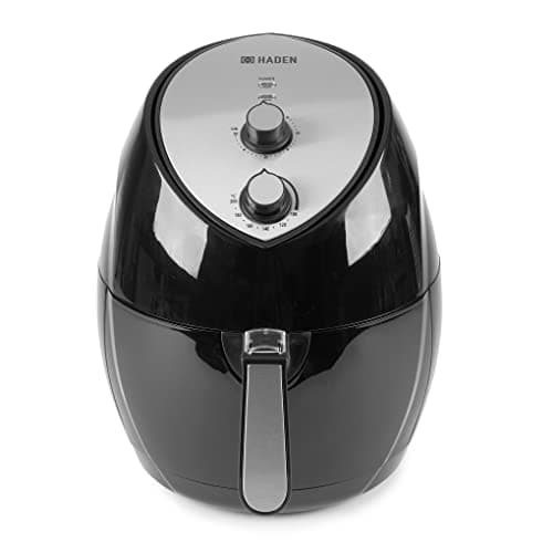Image of Haden 6L Air Fryer – Low Fat Compact Air Fryer - Timer 30min and Temperature Control (up to 200°C) - 4.7L Basket - 6L Outer Pan - Black & Silver - Automatic Shut-Off