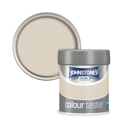 Image of Johnstone's - Paint Tester Pots - Wall & Ceiling Paint - Raw Linen - Emulsion Paint - Easy to Apply - Dry in 1-2 Hours - 75ml