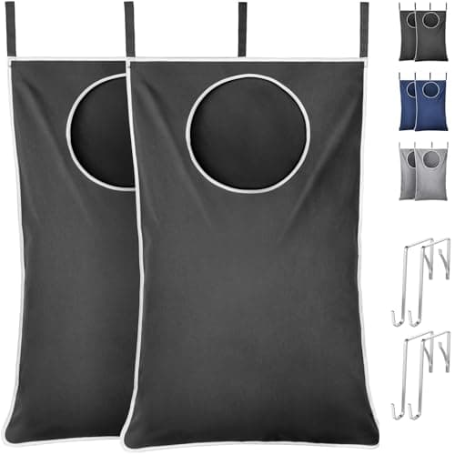 Image of Lifewit 2 Pack Over Door Laundry Hamper, Large Collapsible Hanging Laundry Hamper, Hanging Laundry Basket Bag for Bathroom Bedroom Dirty Clothes Storage Organizer, Dark Grey