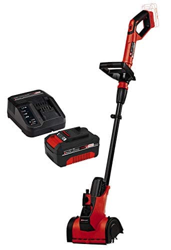 Image of Einhell Power X-Change 18V Cordless Patio Cleaner Brush With Battery and Charger, Wet And Dry Cleaning Of Stone, Wood And Artificial Turf, Picobella Cleaning Brush Electric plus 4.0Ah Starter Kit, Red