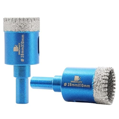 Image of Dry Diamond Core Drill Bit Set,BRSCHNITT 28mm Diamond Hole Saw Core Drill Bit with Triangle Shank for Porcelain Tile Ceramic Stone Granite Marble（2pcs）