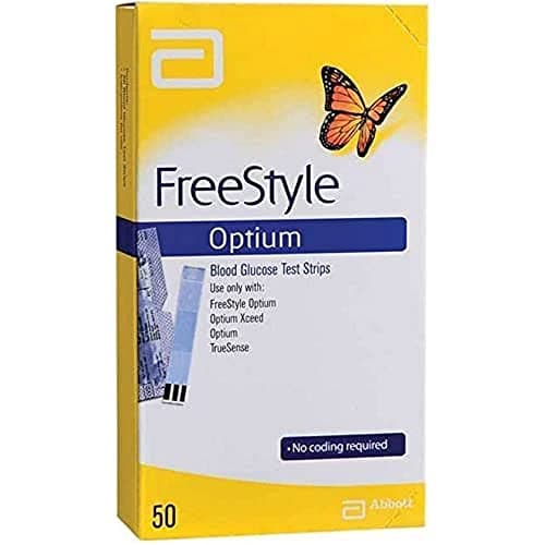 Image of Abbott Freestyle Optium Blood Glucose Test Strips, 50 Strips