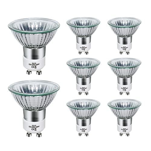 Image of Sarveeta GU10 Halogen Bulbs 50W Dimmable, 220V GU10 Halogen Spotlight Bulbs 2 Pin，2800K Warm Withe,700 Lumens，42° Beam Angle （Pack of 8）