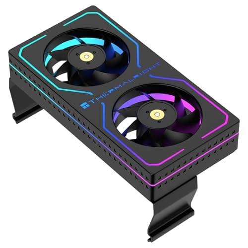 Image of Thermalright MC-2 ARGB RAM Cooler, Dual Fan Active Memory Cooler, 3200RPM PWM, 5V 3PIN ARGB, Low-Noise Clip-On RAM Cooling for DDR/DDR2/DDR3/DDR4/DDR5 (Black)