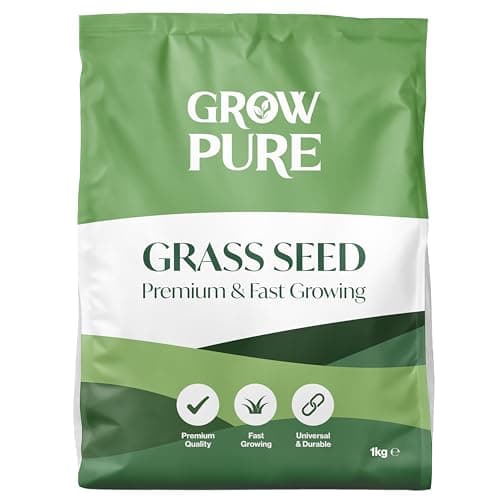 Image of Grass Seed (1kg Covers up to 60 sqm) Fast Growing Grass Seed for Quick Lawn Patch Repair and New Lawns. 1kg Hard Wearing Suitable for Shade and UK Climate.