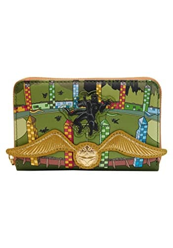 Image of Loungefly Harry Potter Purse Golden Snitch Official Green Zip Around One Size