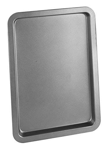 Image of Chef Aid Non-Stick Carbon Steel Baking Tray, Durable Non Stick Coating, Fridge and Freezer Safe, Perfect for Baked Goods and Roasting, 37 cm x 25 cm, Robust Essential Oven pan, Grey