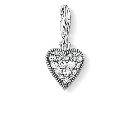 Image of Thomas Sabo Ladies-Charm Pendant Vintage Heart 925 Sterling Silver Blackened 1747-643-14
